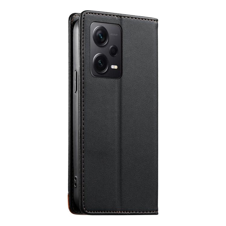 For Redmi Note 12 Pro+ Global Dierfeng Splicing Strong Magnetic RFID Vegan Leather Phone Case