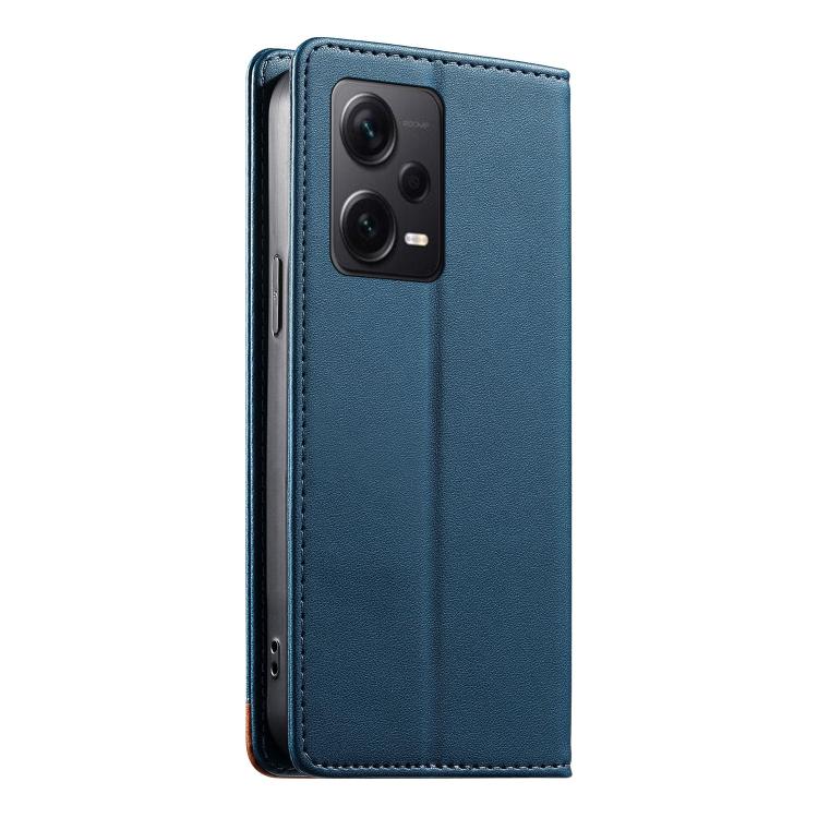For Redmi Note 12 Pro+ Global Dierfeng Splicing Strong Magnetic RFID Vegan Leather Phone Case