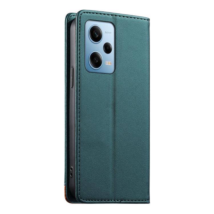 For Redmi Note 12 Pro 5G Global / Speed Dierfeng Splicing Strong Magnetic RFID Vegan Leather Phone Case