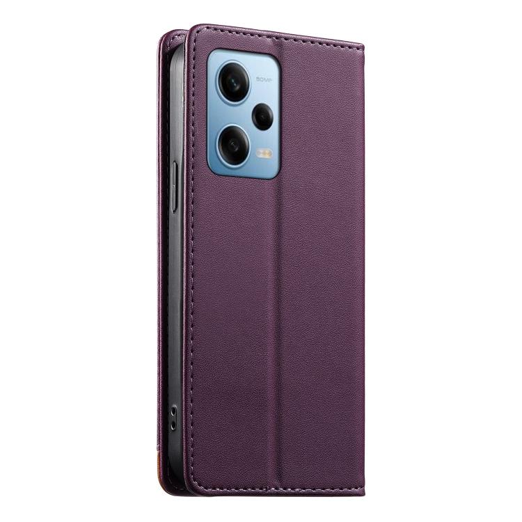 For Redmi Note 12 Pro 5G Global / Speed Dierfeng Splicing Strong Magnetic RFID Vegan Leather Phone Case