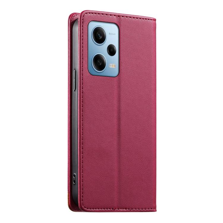 For Redmi Note 12 Pro 5G Global / Speed Dierfeng Splicing Strong Magnetic RFID Vegan Leather Phone Case