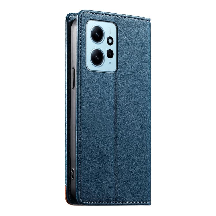 For Redmi Note 12 4G Global Dierfeng Splicing Strong Magnetic RFID Vegan Leather Phone Case