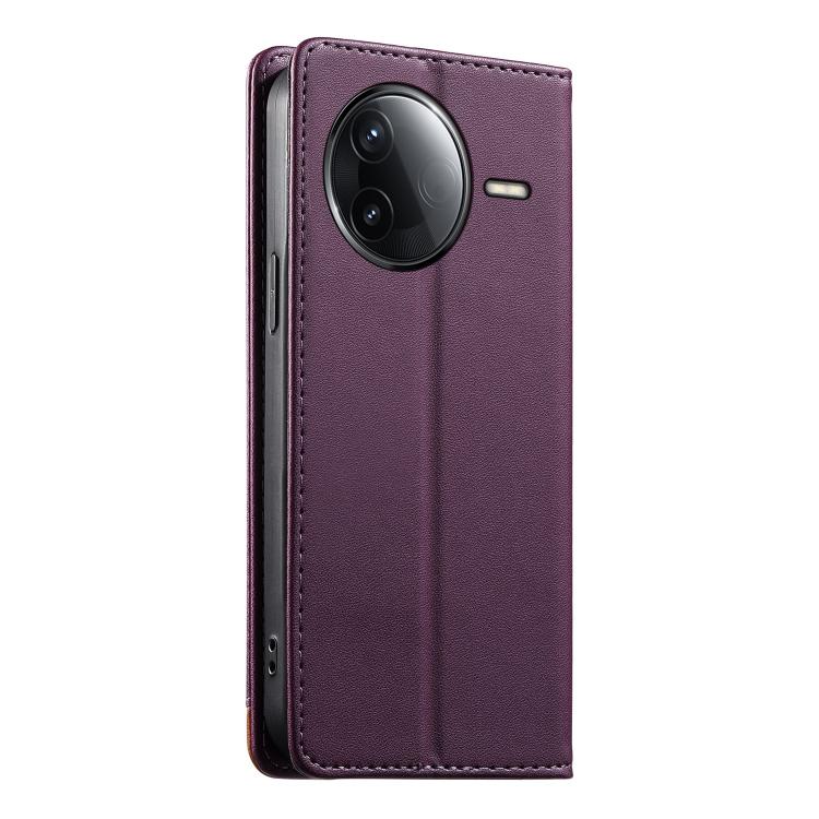 For Redmi K80 / K80 Pro / Poco F7 Pro Dierfeng Splicing Strong Magnetic RFID Vegan Leather Phone Case