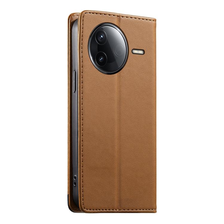For Redmi K80 / K80 Pro / Poco F7 Pro Dierfeng Splicing Strong Magnetic RFID Vegan Leather Phone Case