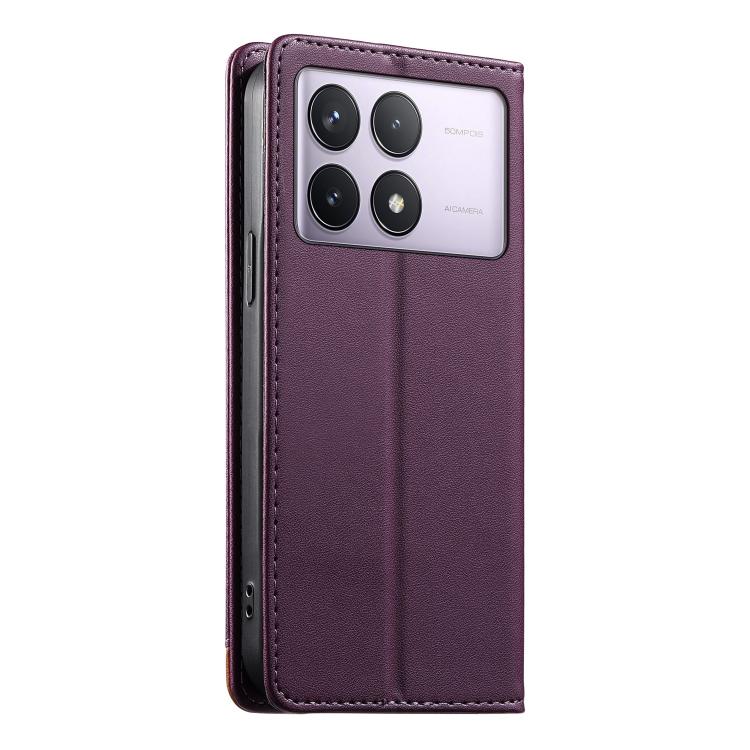 For Redmi K70 / K70 Pro / Poco F6 Pro Dierfeng Splicing Strong Magnetic RFID Vegan Leather Phone Case