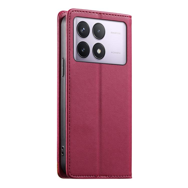 For Redmi K70 / K70 Pro / Poco F6 Pro Dierfeng Splicing Strong Magnetic RFID Vegan Leather Phone Case