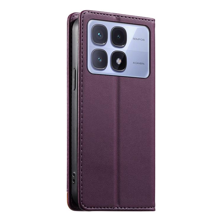 For Redmi K70 Ultra Dierfeng Splicing Strong Magnetic RFID Vegan Leather Phone Case