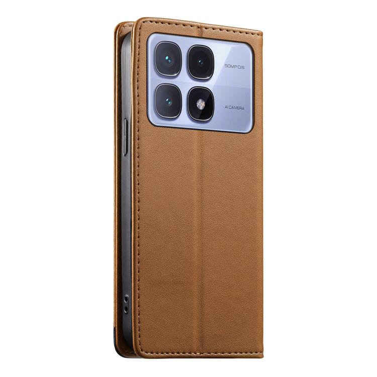 For Redmi K70 Ultra Dierfeng Splicing Strong Magnetic RFID Vegan Leather Phone Case