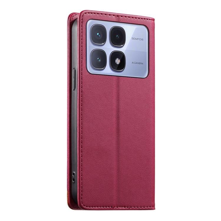 For Redmi K70 Ultra Dierfeng Splicing Strong Magnetic RFID Vegan Leather Phone Case