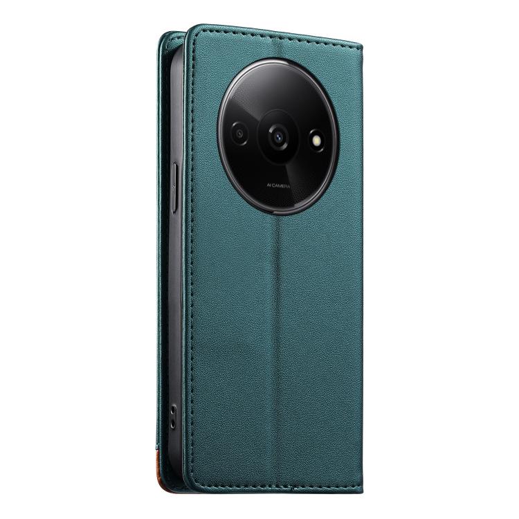 For Redmi A3 / Xiaomi Poco C61 Dierfeng Splicing Strong Magnetic RFID Vegan Leather Phone Case
