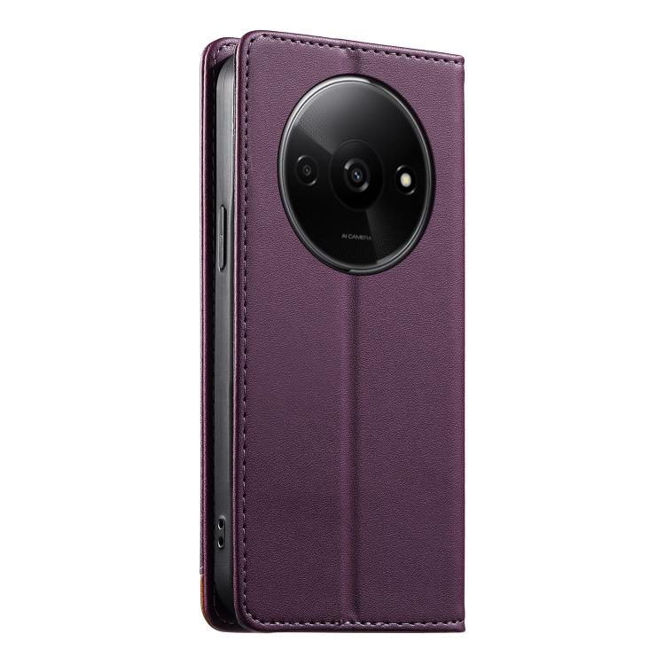 For Redmi A3 / Xiaomi Poco C61 Dierfeng Splicing Strong Magnetic RFID Vegan Leather Phone Case