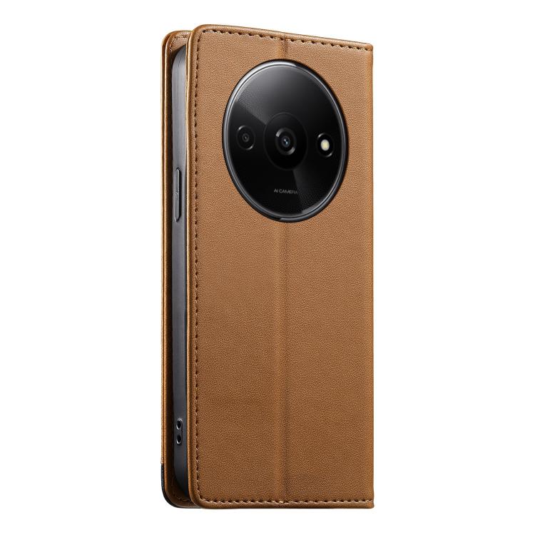 For Redmi A3 / Xiaomi Poco C61 Dierfeng Splicing Strong Magnetic RFID Vegan Leather Phone Case
