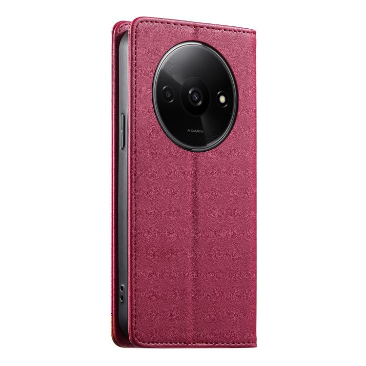 For Redmi A3 / Xiaomi Poco C61 Dierfeng Splicing Strong Magnetic RFID Vegan Leather Phone Case