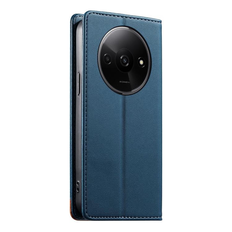 For Redmi A3 / Xiaomi Poco C61 Dierfeng Splicing Strong Magnetic RFID Vegan Leather Phone Case