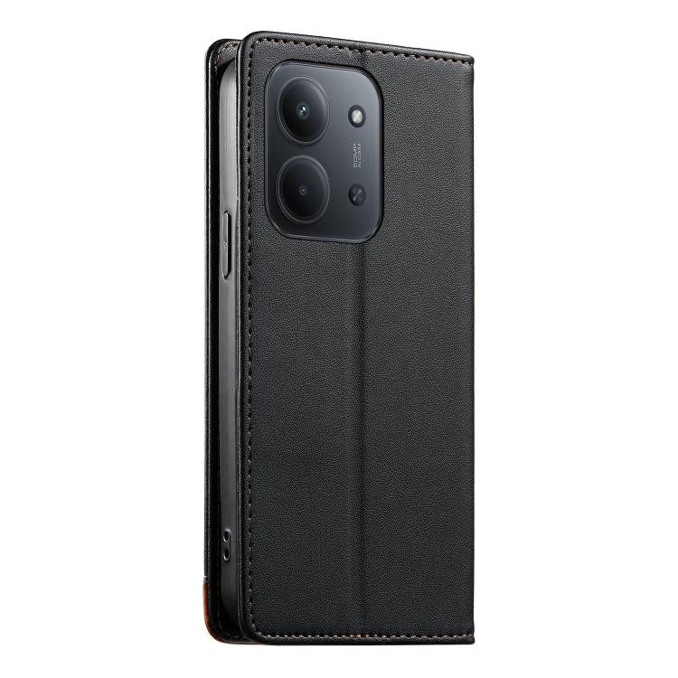 For Redmi 15C 5G / 4G EU 173mm Dierfeng Splicing Strong Magnetic RFID Vegan Leather Phone Case