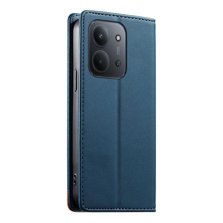 For Redmi 15C 5G / 4G EU 173mm Dierfeng Splicing Strong Magnetic RFID Vegan Leather Phone Case