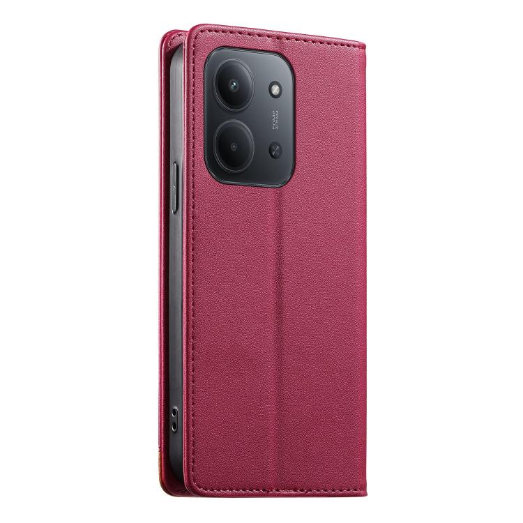 For Redmi 15C 5G / 4G 171mm / Poco C85 4G Dierfeng Splicing Strong Magnetic RFID Vegan Leather Phone Case