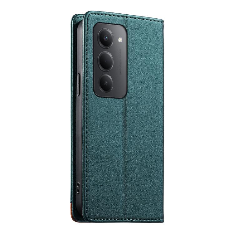 For Redmi 15 5G / 4G EU 171mm Dierfeng Splicing Strong Magnetic RFID Vegan Leather Phone Case