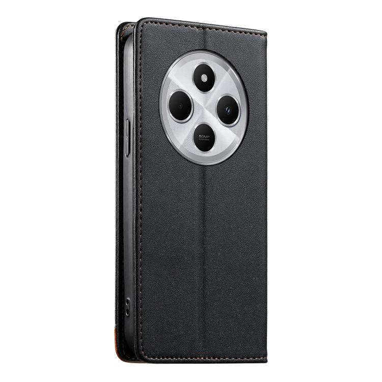 For Redmi 14C 4G / 14R / A4 5G Dierfeng Splicing Strong Magnetic RFID Vegan Leather Phone Case