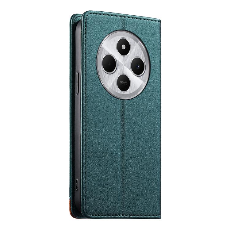 For Redmi 14C 4G / 14R / A4 5G Dierfeng Splicing Strong Magnetic RFID Vegan Leather Phone Case
