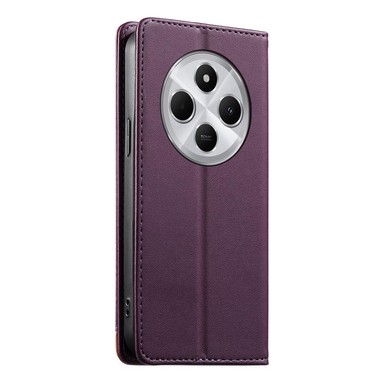 For Redmi 14C 4G / 14R / A4 5G Dierfeng Splicing Strong Magnetic RFID Vegan Leather Phone Case