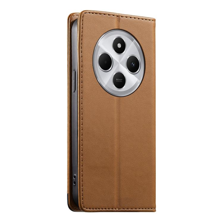 For Redmi 14C 4G / 14R / A4 5G Dierfeng Splicing Strong Magnetic RFID Vegan Leather Phone Case