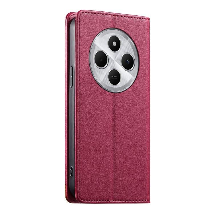 For Redmi 14C 4G / 14R / A4 5G Dierfeng Splicing Strong Magnetic RFID Vegan Leather Phone Case