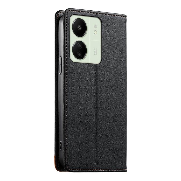 For Redmi 13C / Redmi 13R / Poco M6 5G Dierfeng Splicing Strong Magnetic RFID Vegan Leather Phone Case