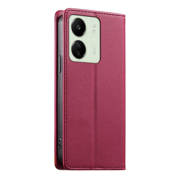 For Redmi 13C / Redmi 13R / Poco M6 5G Dierfeng Splicing Strong Magnetic RFID Vegan Leather Phone Case