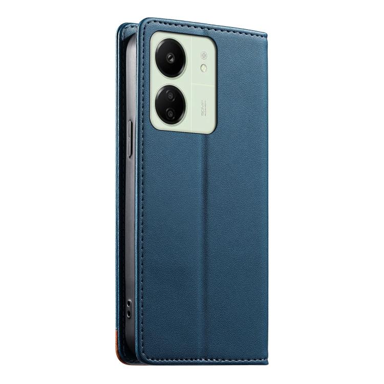 For Redmi 13C / Redmi 13R / Poco M6 5G Dierfeng Splicing Strong Magnetic RFID Vegan Leather Phone Case