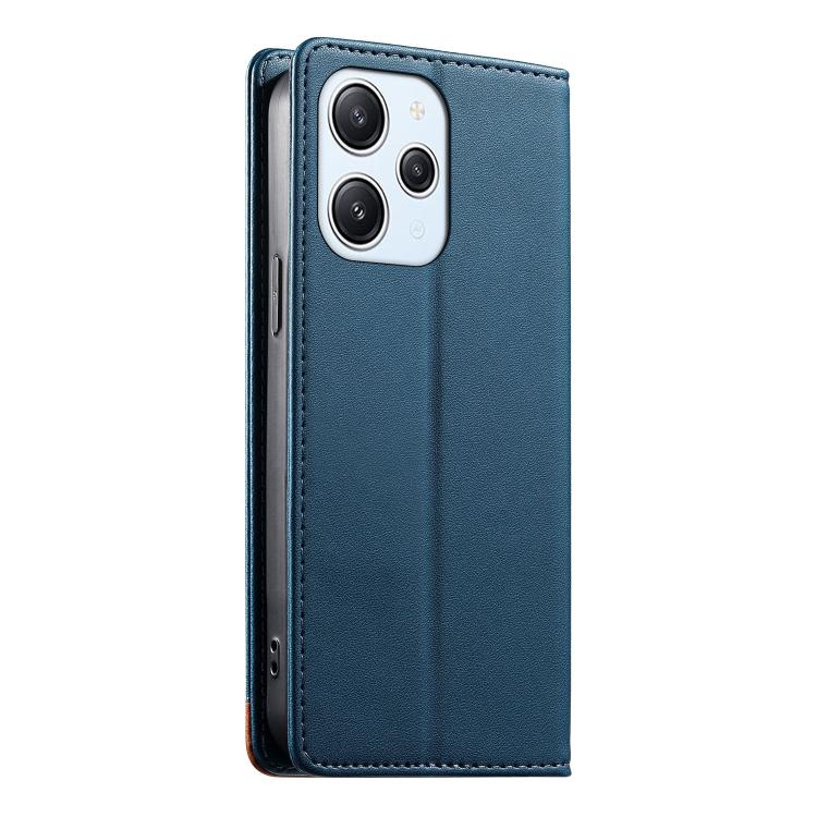 For Redmi 12 / Note 12R / Poco M6 Pro 5G Dierfeng Splicing Strong Magnetic RFID Vegan Leather Phone Case