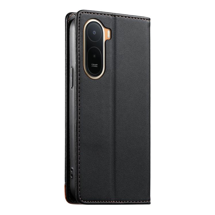 For Redmi A7 Pro 4G / 5G 171mm / Poco C85x 5G Dierfeng Splicing Strong Magnetic RFID Vegan Leather Phone Case