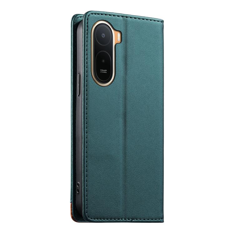 For Redmi A7 Pro 4G / 5G 171mm / Poco C85x 5G Dierfeng Splicing Strong Magnetic RFID Vegan Leather Phone Case