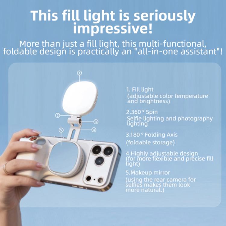 Magnetic Smartphone Shooting Holder Hand Grip Handle Snap On Phone Stand, Type:With Fill Light