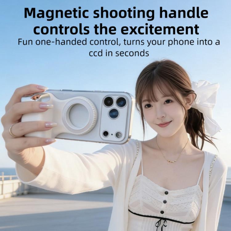 Magnetic Smartphone Shooting Holder Hand Grip Handle Snap On Phone Stand, Type:With Fill Light