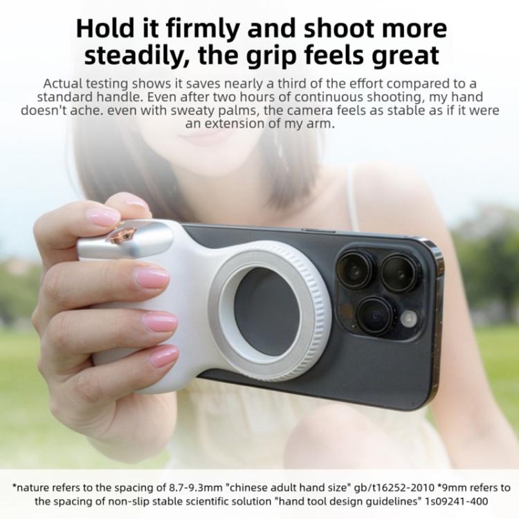Magnetic Smartphone Shooting Holder Hand Grip Handle Snap On Phone Stand, Type:With Fill Light