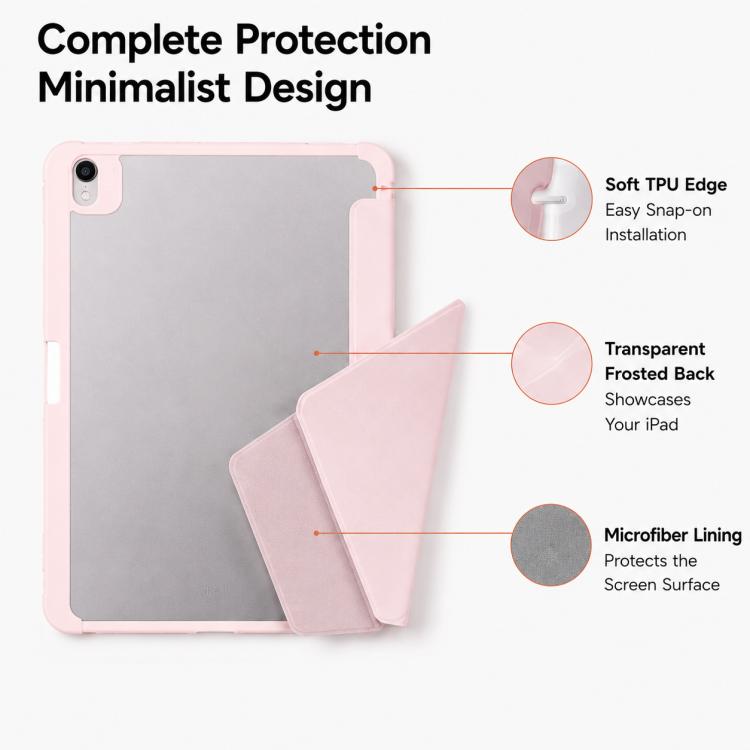 For iPad 2025 / 2022 XDcase Rice Grain Texture Y-fold Holder Smart Tablet Leather Case with Pen Slot