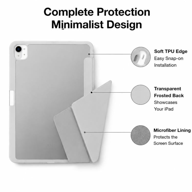 For iPad Air 11 inch 2026 / 2025 / 2024 XDcase Rice Grain Texture Y-fold Holder Smart Tablet Leather Case with Pen Slot