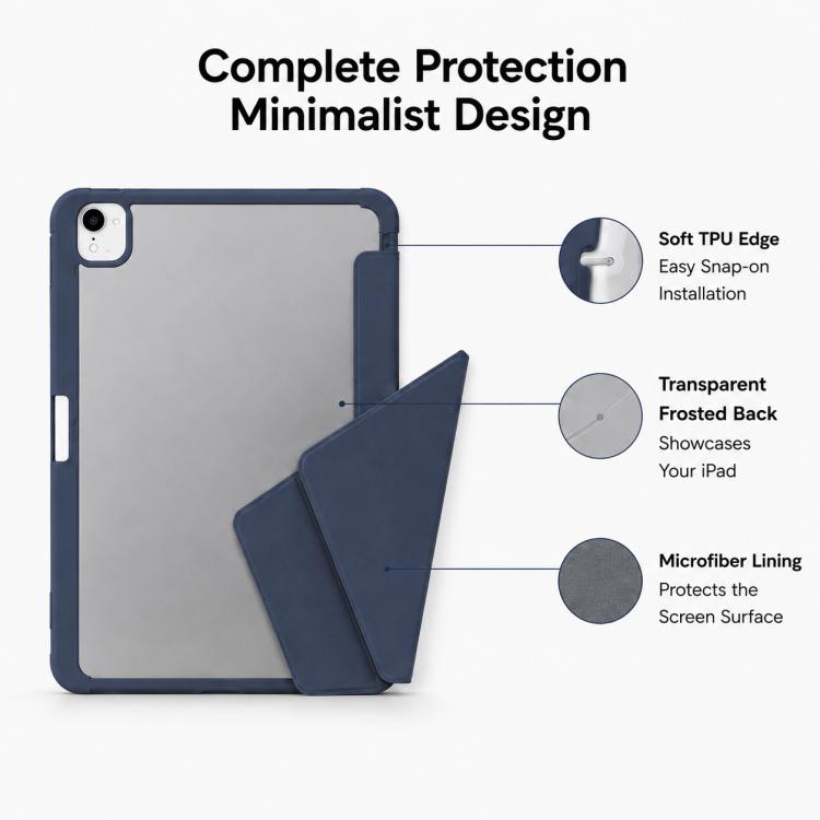 For iPad Pro 11 inch 2022 / 2021 / 2020 XDcase Rice Grain Texture Y-fold Holder Smart Tablet Leather Case with Pen Slot