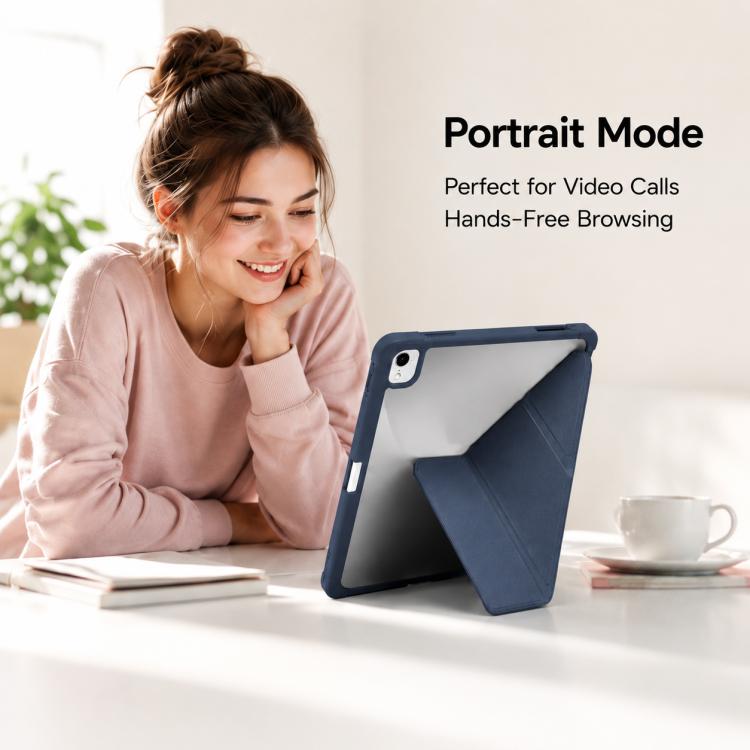 For iPad Pro 11 inch 2022 / 2021 / 2020 XDcase Rice Grain Texture Y-fold Holder Smart Tablet Leather Case with Pen Slot