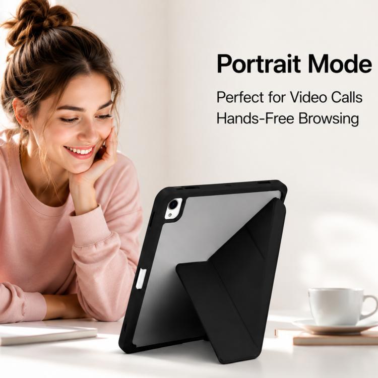 For iPad Pro 12.9 inch 2022 / 2021 / 2020 XDcase Rice Grain Texture Y-fold Holder Smart Tablet Leather Case with Pen Slot