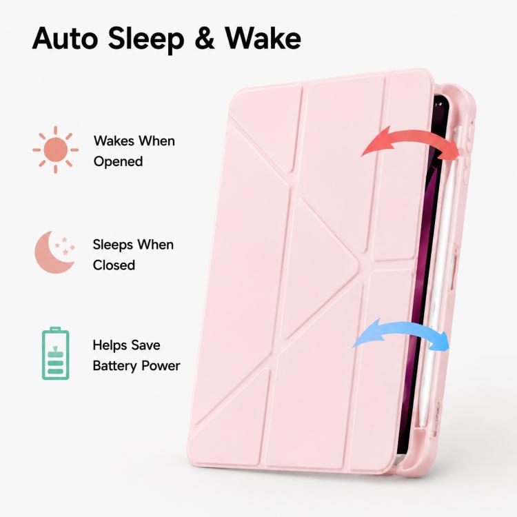 For iPad Pro 12.9 inch 2022 / 2021 / 2020 XDcase Rice Grain Texture Y-fold Holder Smart Tablet Leather Case with Pen Slot