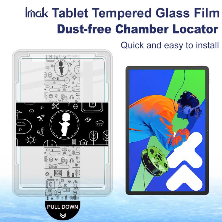 For Lenovo Pad Pro 12.7 imak Dust-free Chamber Locator Tablet Tempered Glass Film