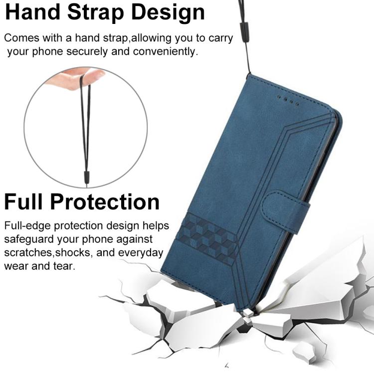 For Huawei Enjoy 80 Plus Cubic Skin Feel Flip Leather Phone Case