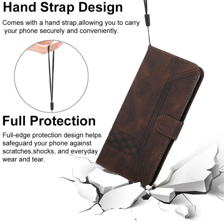 For Honor Play 60A 5G Cubic Skin Feel Flip Leather Phone Case
