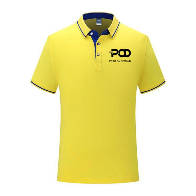 Cotton Short Sleeve Collar Shirt Print On Your Demand, Size:M