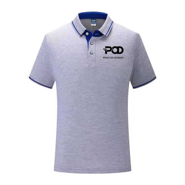 Cotton Short Sleeve Collar Shirt Print On Your Demand, Size:M
