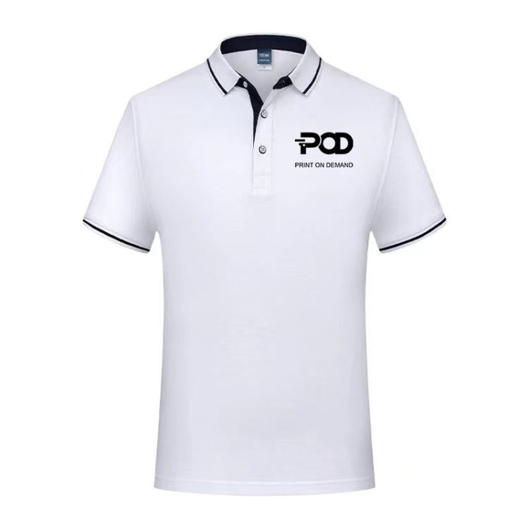 Cotton Short Sleeve Collar Shirt Print On Your Demand, Size:L