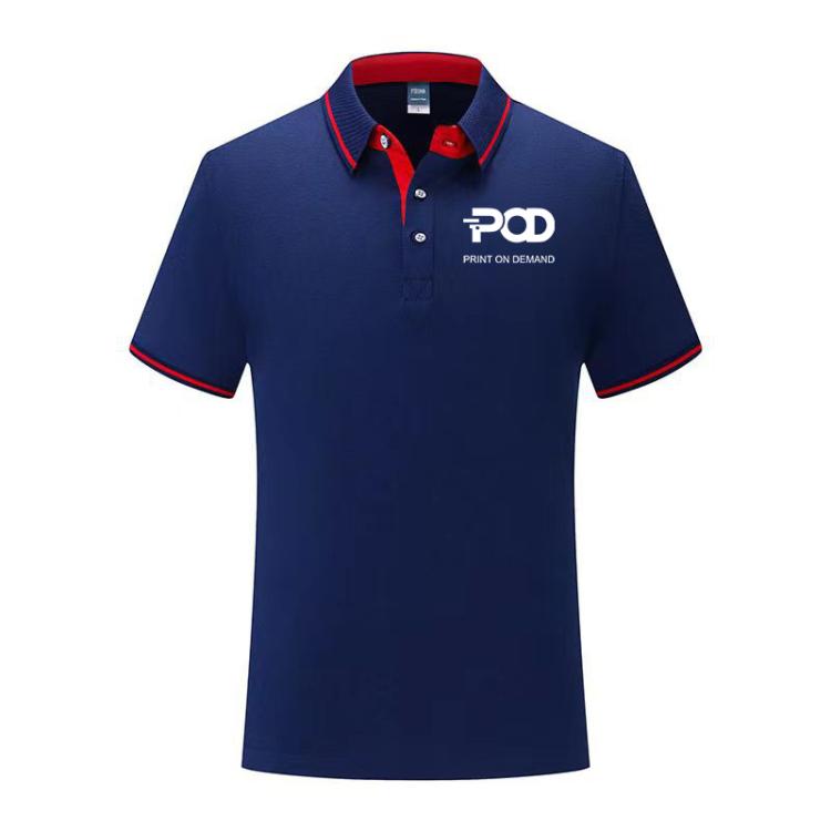 Cotton Short Sleeve Collar Shirt Print On Your Demand, Size:L