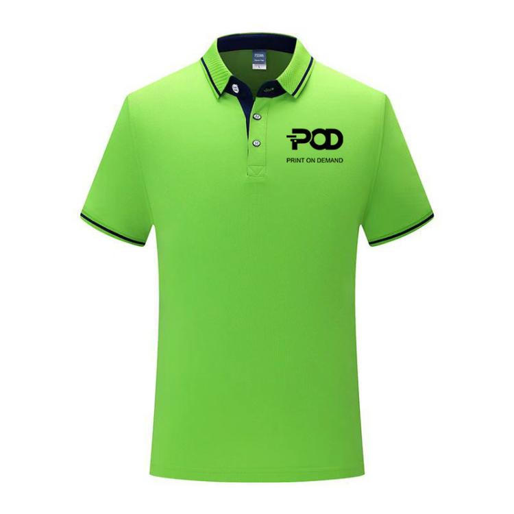 Cotton Short Sleeve Collar Shirt Print On Your Demand, Size:L